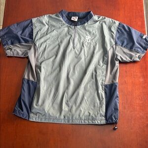 Worth Navy and Gray Mesh Pullover